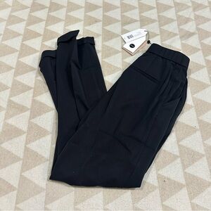 Universal standard cuffed cigarette twill pants in black